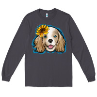 Smoke cocker spaniel sunflower Long Sleeve Tee - Jasminsmagicworld