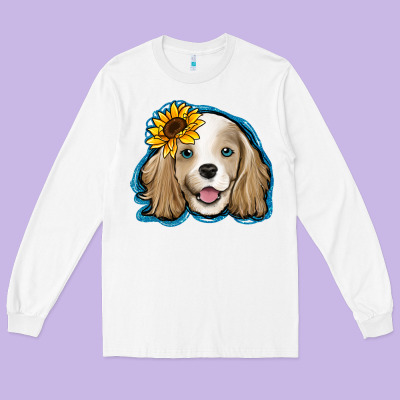 Cocker Spaniel Sunflower Long Sleeve Tee Designed By Jasminsmagicworld