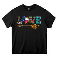 Black love texas serape cowhide cactus and sunflowers Heavy Core Tee - Artiststas