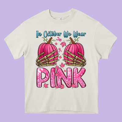 In October We Wear Pink Heavy Core Tee Designed By Zillion Design Studio