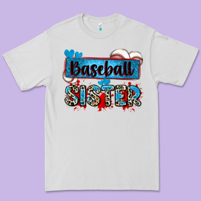 Baseball Sister With Leopard Premium Tee Designed By Zillion Design Studio