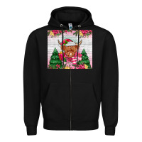 Black pink christmas cow Zipper Hoodie - MaliasSmallBusiness