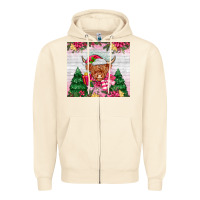 Sandshell pink christmas cow Zipper Hoodie - MaliasSmallBusiness