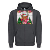Smoke pink christmas cow Zipper Hoodie - MaliasSmallBusiness