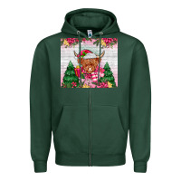 Sports Green pink christmas cow Zipper Hoodie - MaliasSmallBusiness