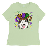 Matcha Mardi gras hat husky Ladies Tee - RanaPortraitStore