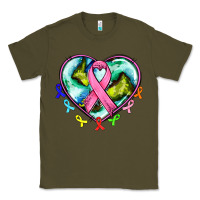 Army Green heart earth and cancer ribbon Classic Tee - AdoDesignShop