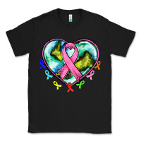 Black heart earth and cancer ribbon Classic Tee - AdoDesignShop