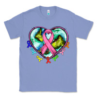 Colony Blue heart earth and cancer ribbon Classic Tee - AdoDesignShop