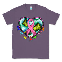 Lavender heart earth and cancer ribbon Classic Tee - AdoDesignShop