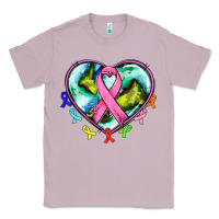 Lilac heart earth and cancer ribbon Classic Tee - AdoDesignShop