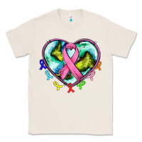Natural heart earth and cancer ribbon Classic Tee - AdoDesignShop
