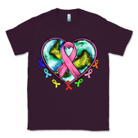 Plum heart earth and cancer ribbon Classic Tee - AdoDesignShop