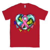Red heart earth and cancer ribbon Classic Tee - AdoDesignShop