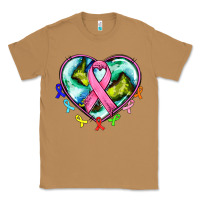 Toasted Coconut heart earth and cancer ribbon Classic Tee - AdoDesignShop