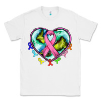 White heart earth and cancer ribbon Classic Tee - AdoDesignShop