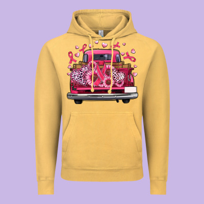 Breast Cancer Farm Truck Vintage Hoodie Designed By Artiststas