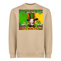 Mushroom saint patricks cow and hat with sunflower and shamrock Heavyweight Sweatshirt - Artiststas
