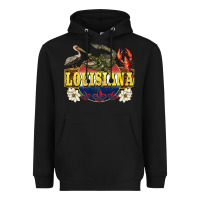 Black louisiana state Heavyweight Hoodie - BarkalooDesign