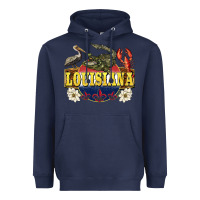 Navy louisiana state Heavyweight Hoodie - BarkalooDesign