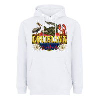 White louisiana state Heavyweight Hoodie - BarkalooDesign