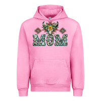 Fuchsia Pink Mom with Cow skull Mother's Day Urban Hoodie - CowGirlArtShop