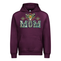 Mauve Wine Mom with Cow skull Mother's Day Urban Hoodie - CowGirlArtShop
