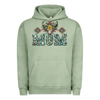 Pigment Oil Green Mom with Cow skull Mother's Day Urban Hoodie - CowGirlArtShop