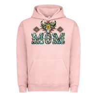 Pigment Salmon Mom with Cow skull Mother's Day Urban Hoodie - CowGirlArtShop