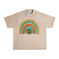 French Oak autism heart ribbon rainbow Urban Heavy Tee - AdoDesignShop