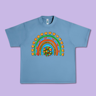 Autism Heart Ribbon Rainbow Urban Heavy Tee Designed By Adodesignshop