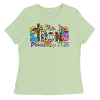 Matcha she is strong proverbs 31 25 Ladies Tee - Zillion Design Studio