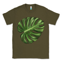 Army Green Monstera Leaf Classic Tee - LillyAllenDesigns
