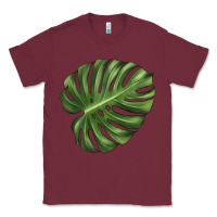 Burgundy Monstera Leaf Classic Tee - LillyAllenDesigns
