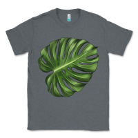 Charcoal Heather Monstera Leaf Classic Tee - LillyAllenDesigns