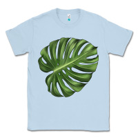 Dusty Blue Monstera Leaf Classic Tee - LillyAllenDesigns