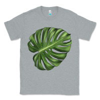 Heather Grey Monstera Leaf Classic Tee - LillyAllenDesigns