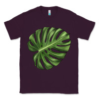 Plum Monstera Leaf Classic Tee - LillyAllenDesigns