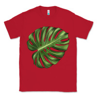 Red Monstera Leaf Classic Tee - LillyAllenDesigns