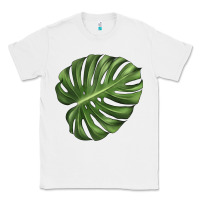 White Monstera Leaf Classic Tee - LillyAllenDesigns