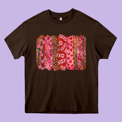 Valentine's Day Xoxo Brushstroke Heavy Core Tee Designed By Ranaportraitstore
