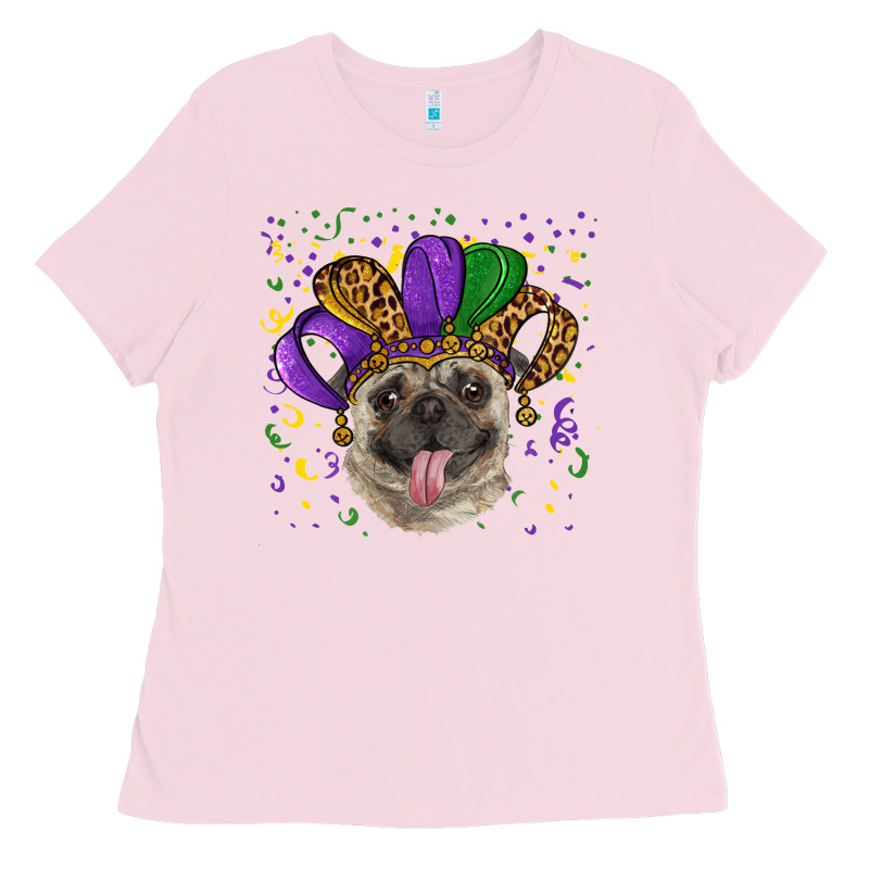 Mardi Gras Hat Pug Ladies Tee by RanaPortraitStore | Teevron