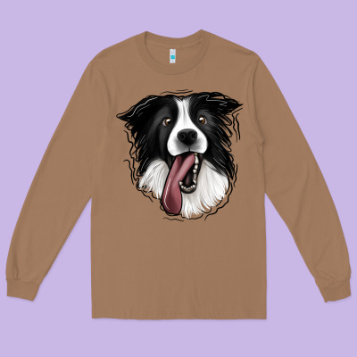 Border Collie Long Sleeve Tee Designed By Jasminsmagicworld