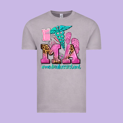 M A Medical Assistant Vintage Tee Designed By Adodesignshop