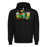 Black teacher coffee cups Zipper Hoodie - NancyCooperArtShop