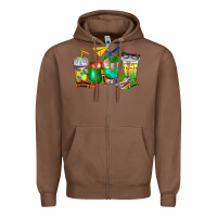 Chestnut teacher coffee cups Zipper Hoodie - NancyCooperArtShop