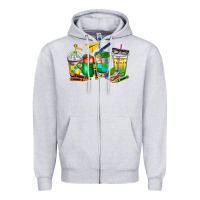 Heather Grey teacher coffee cups Zipper Hoodie - NancyCooperArtShop