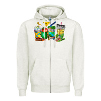 Oatmeal Heather teacher coffee cups Zipper Hoodie - NancyCooperArtShop