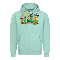 Seafoam teacher coffee cups Zipper Hoodie - NancyCooperArtShop
