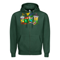 Sports Green teacher coffee cups Zipper Hoodie - NancyCooperArtShop